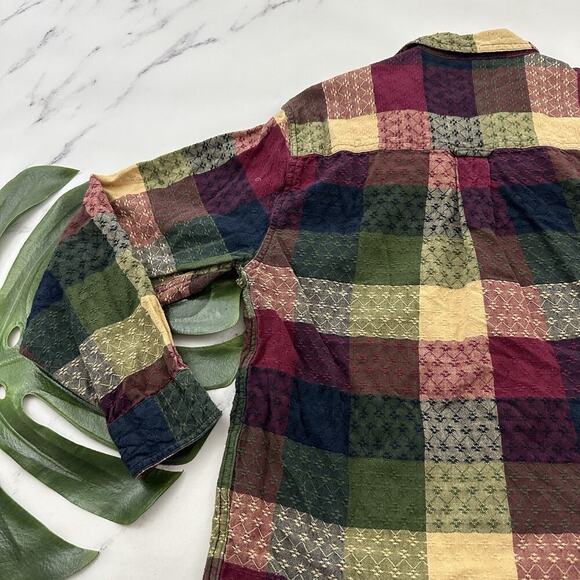 Angelique Womens Vintage 90s Plaid Top Size S Blue Purple Plaid Layered - Picture 11 of 12